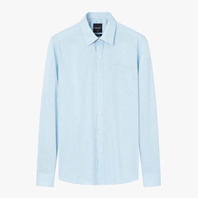 Áo sơ mi dài tay xanh cao cấp, chống nhăn nhàu, chống bám bẩn